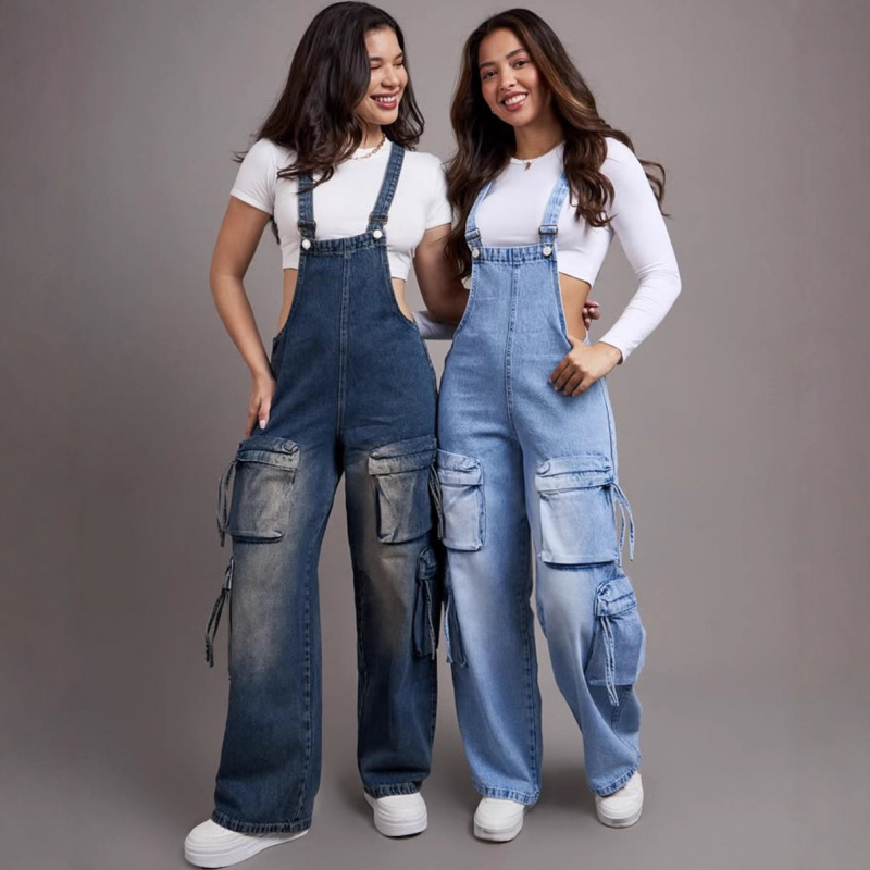 Women'S Fashion Overalls - Tuta in denim da donna alla