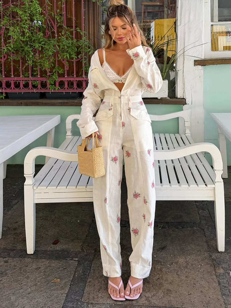Women'S Fashion Overalls - Tuta Elegante da Donna con Stampa