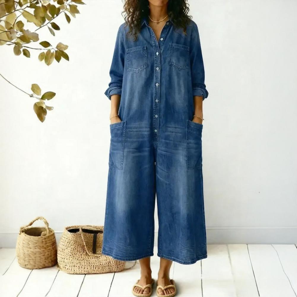 Women'S Fashion Overalls - Tuta in denim oversize da donna,