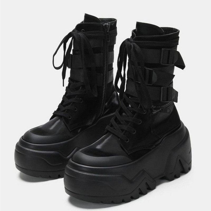 Women'S Fashion Korea - Stivali da moto con plateau spesso