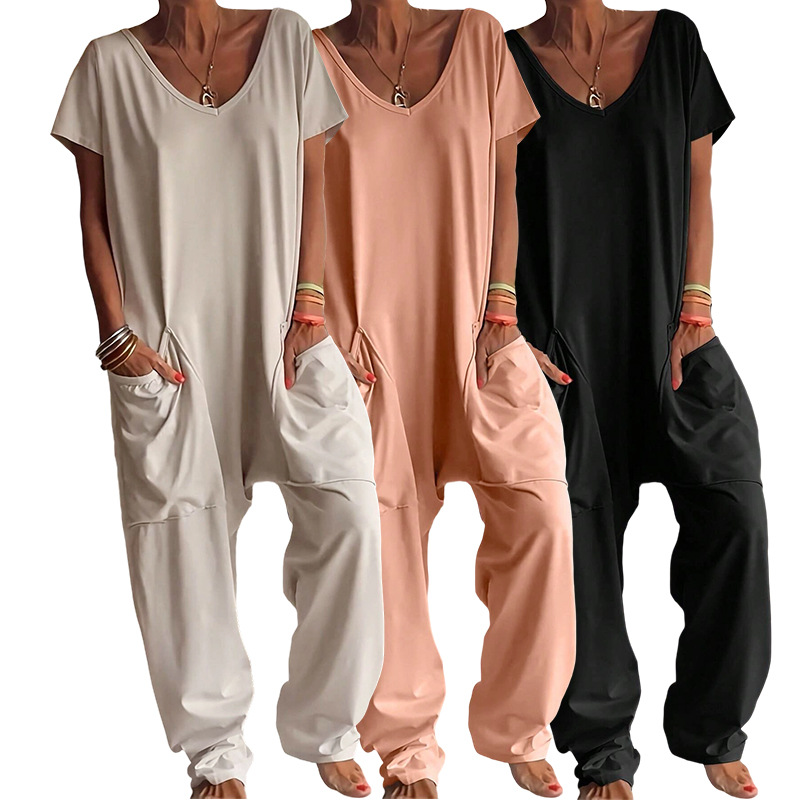 Women'S Fashion Overalls - Tute intere da donna con scollo