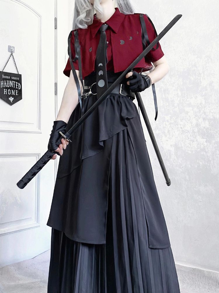 Belted Shirt Dress - 2025 New Gothic Vintage Elegante Set