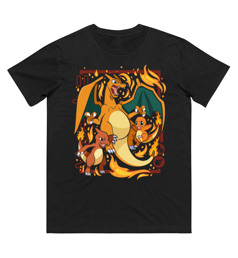 Women Fashion Evolution - Pokémon Charmander Evolution T-shirt in puro