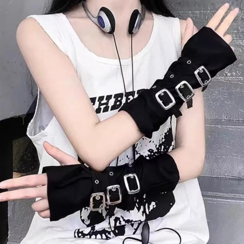 Women Fashion Gloves - Y2K Guanti senza dita punk gotico