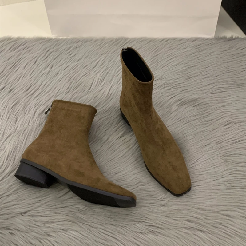 Women'S Fashion Korea - 2025 Stivale nudo con cerniera posteriore