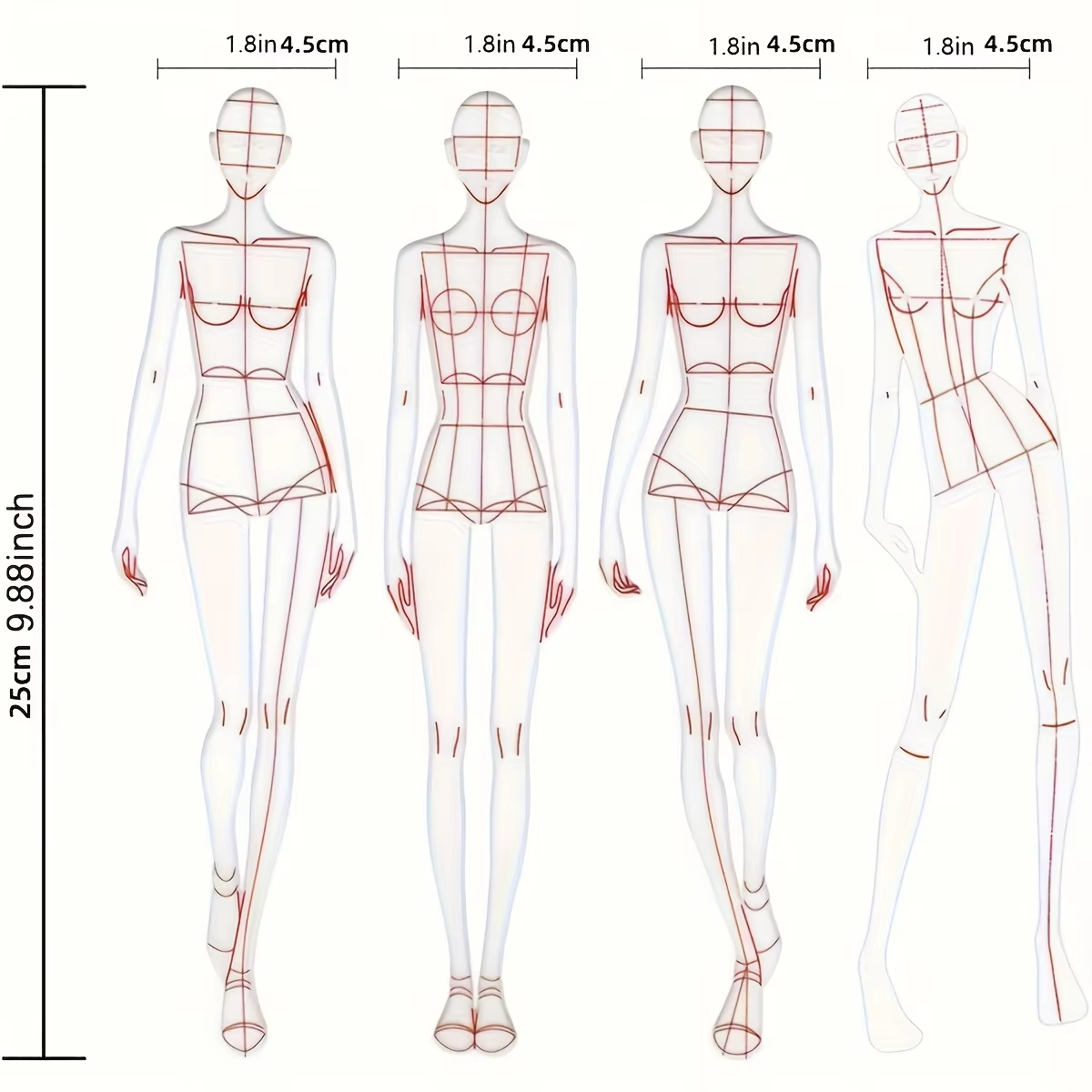 1 Set di Righelli per Disegno  - Women Fashion Figure Template recensione e prezzo