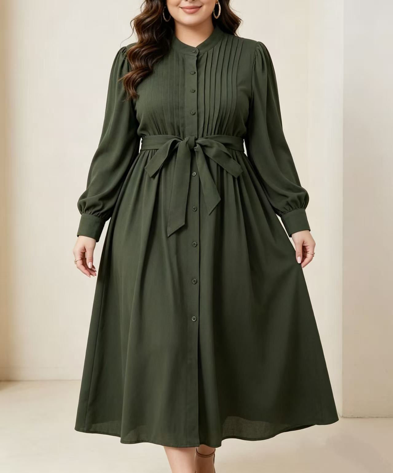 Abito maxi a camicia verde mil - Belted Shirt Dress recensione e prezzo
