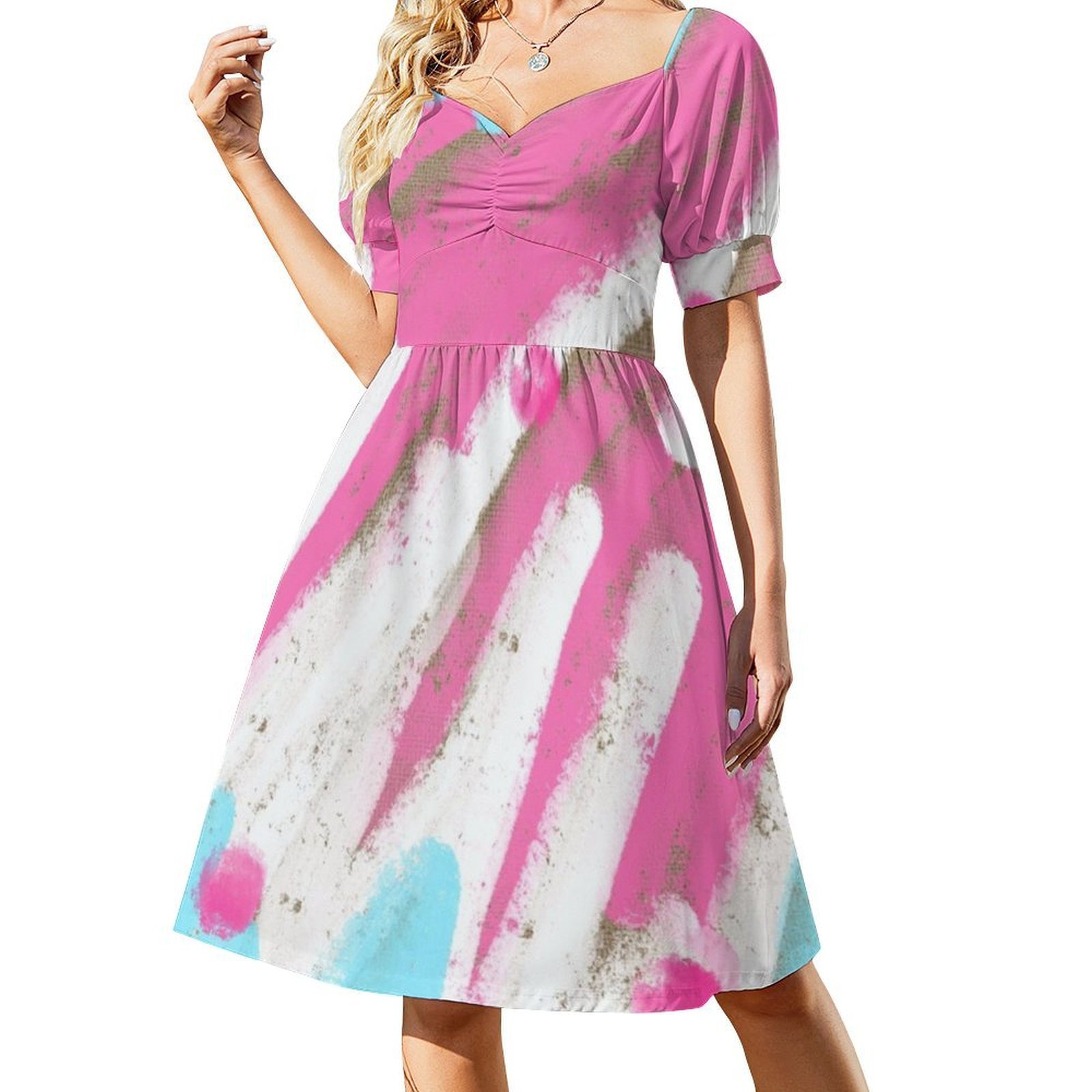 Abito Boho Chic rosa e blu Ele - Women Fashion Gown recensione e prezzo