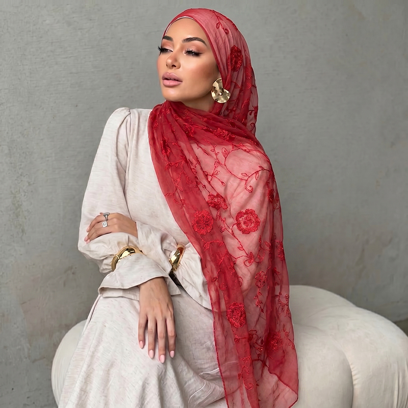 Hijab Musulmano con Ricamo Flo - Women Fashion Wear recensione e prezzo