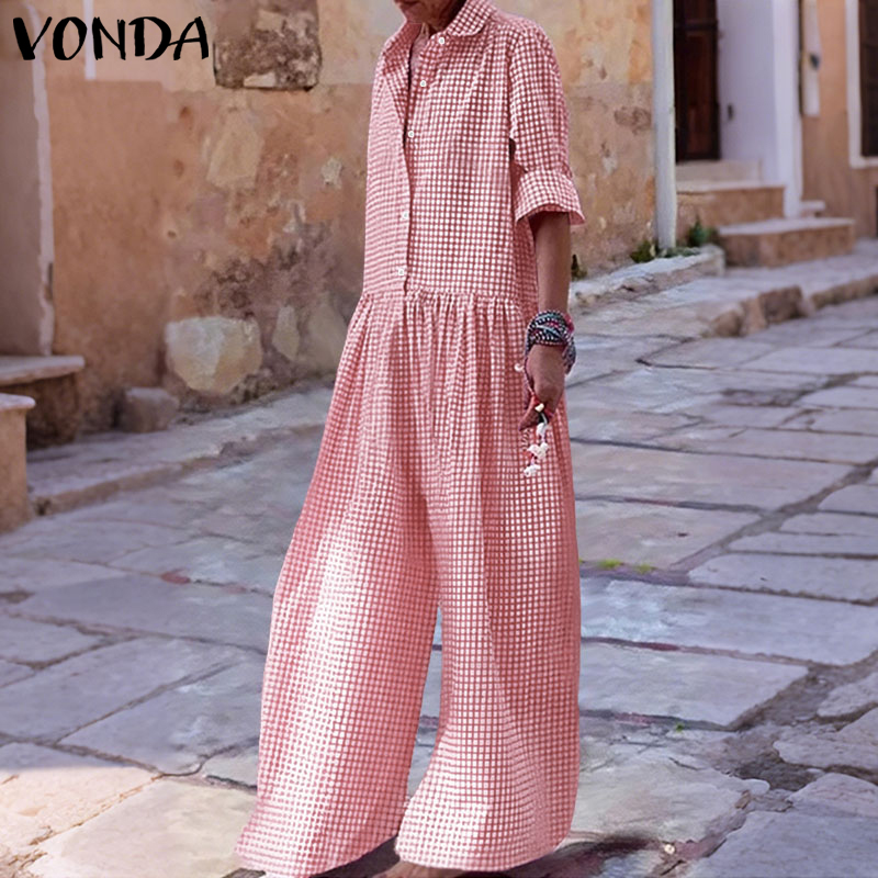 Plus Size 5XL VONDA Tute vinta - Women'S Fashion Overalls recensione e prezzo